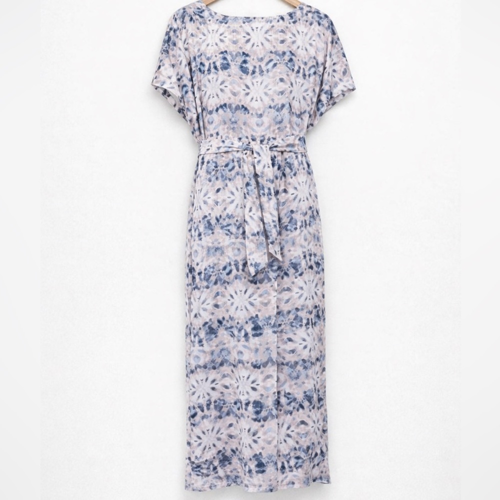 b new york Tie-Dye Tie Waist Midi Dress Sz 8